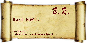 Buzi Ráfis névjegykártya
